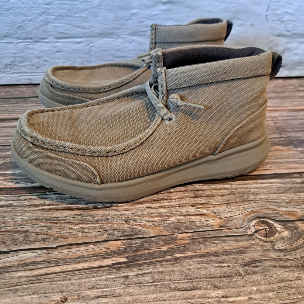Ariat Hilo Mid Mens 8EE Tan Canvas Chukka Moc Toe Loafers 10044549